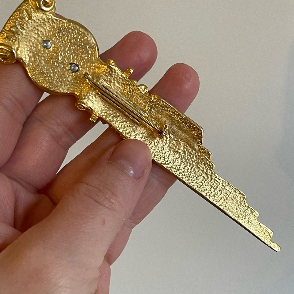 Vintage Alexander the Great architectural brooch pin gold coin - Picture 3 of 5